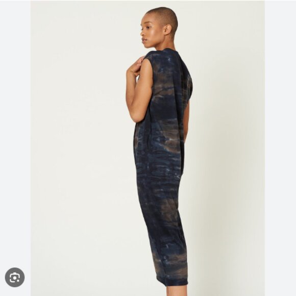 Raquel Allegra Caftan Midnight Tie Dye Lagenlook Shift Dress Sz Large Bohemian - Picture 2 of 7